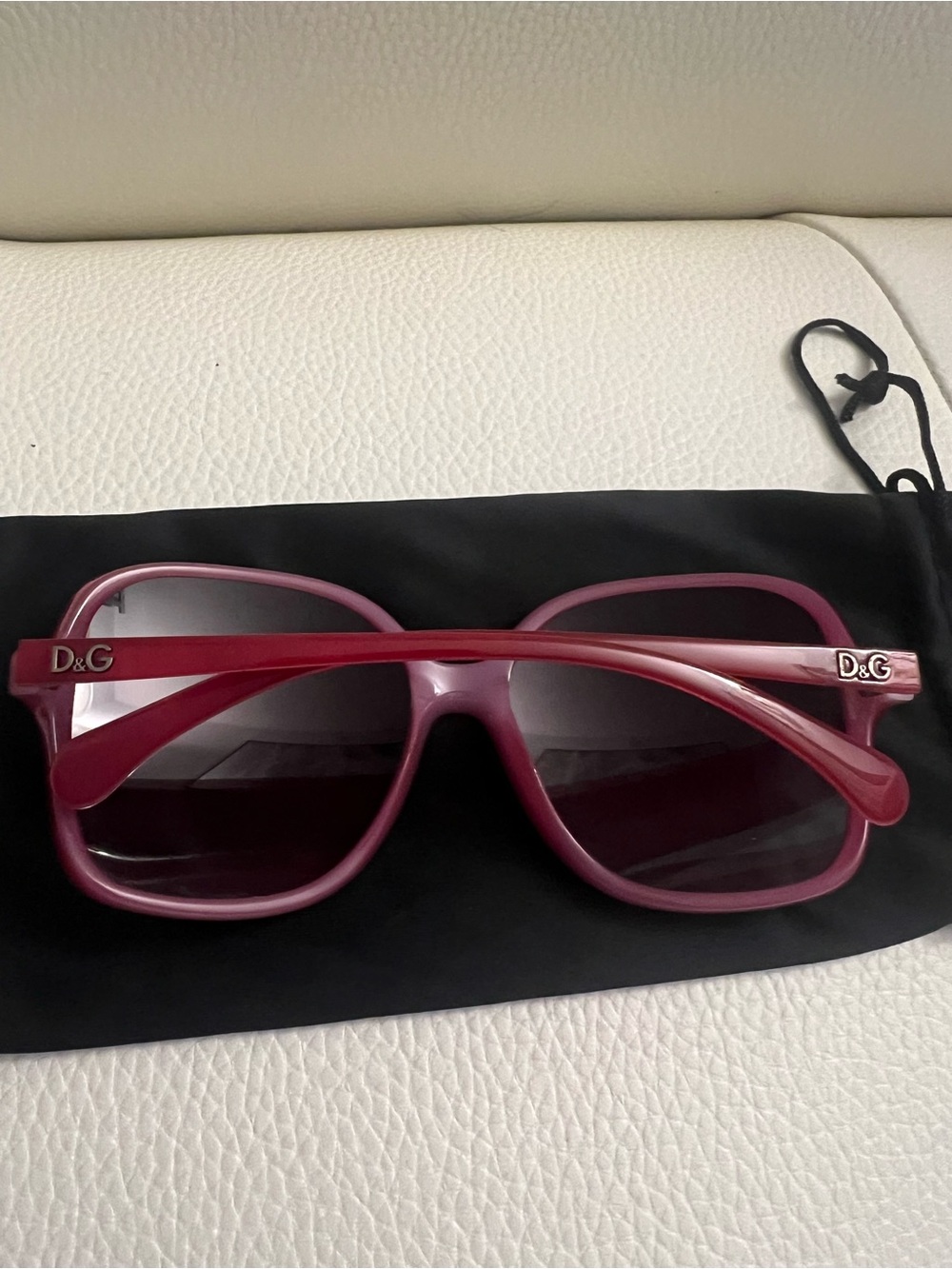 D&G Women's Burgundy and Pink Gradient Sunglasses